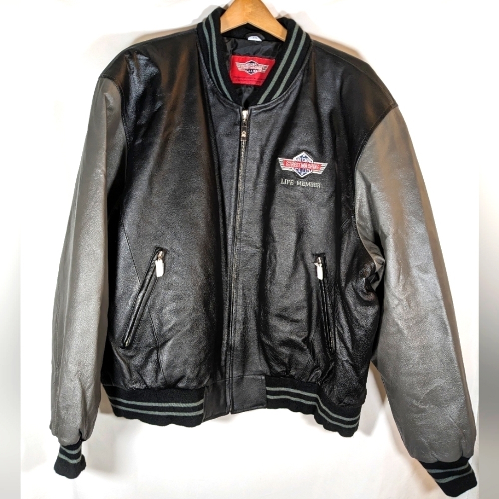 New National Street Machine Club Lifetime Member Leather Varsity Jacket Size XXL